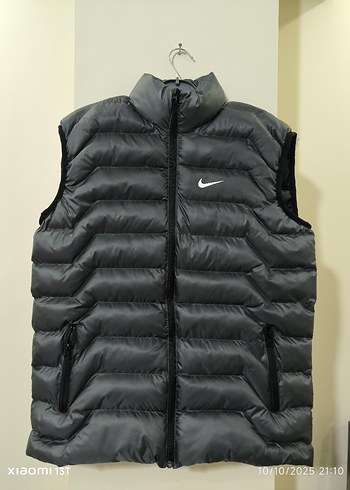 Gri Nike Şişme Yelek Yüksek Yakalı