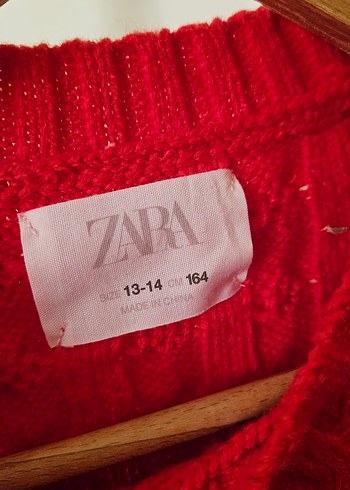 s Beden Zara Kırmızı Örgü Kadın Kazak