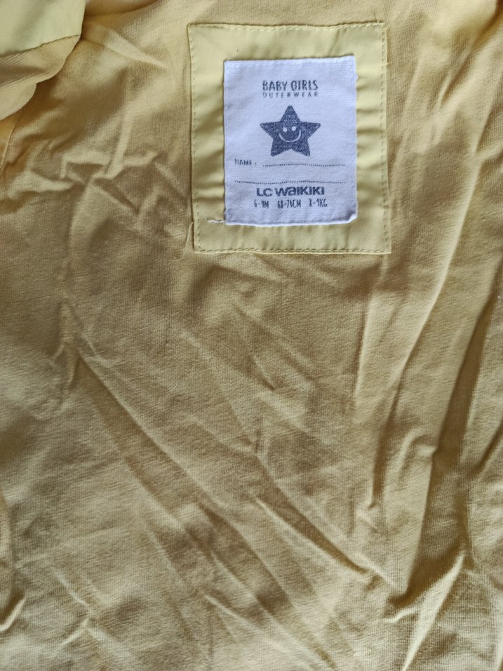 Kız Çocuk Kapüşonlu Sarı Yağmurluk - Görsel 3