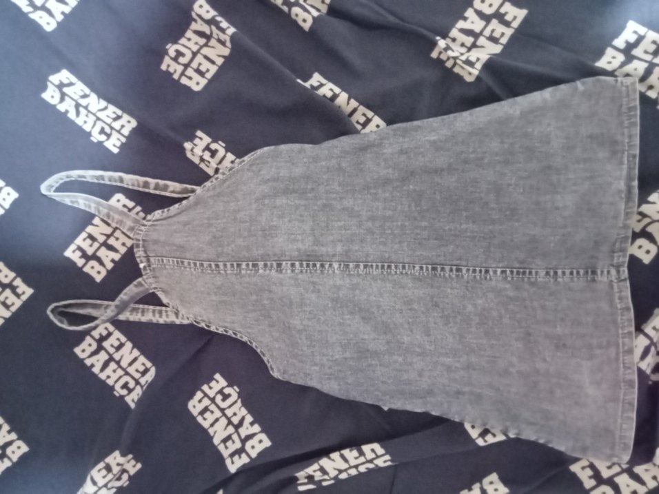 Kız Çocuk Gri Kot Salopet - Görsel 2