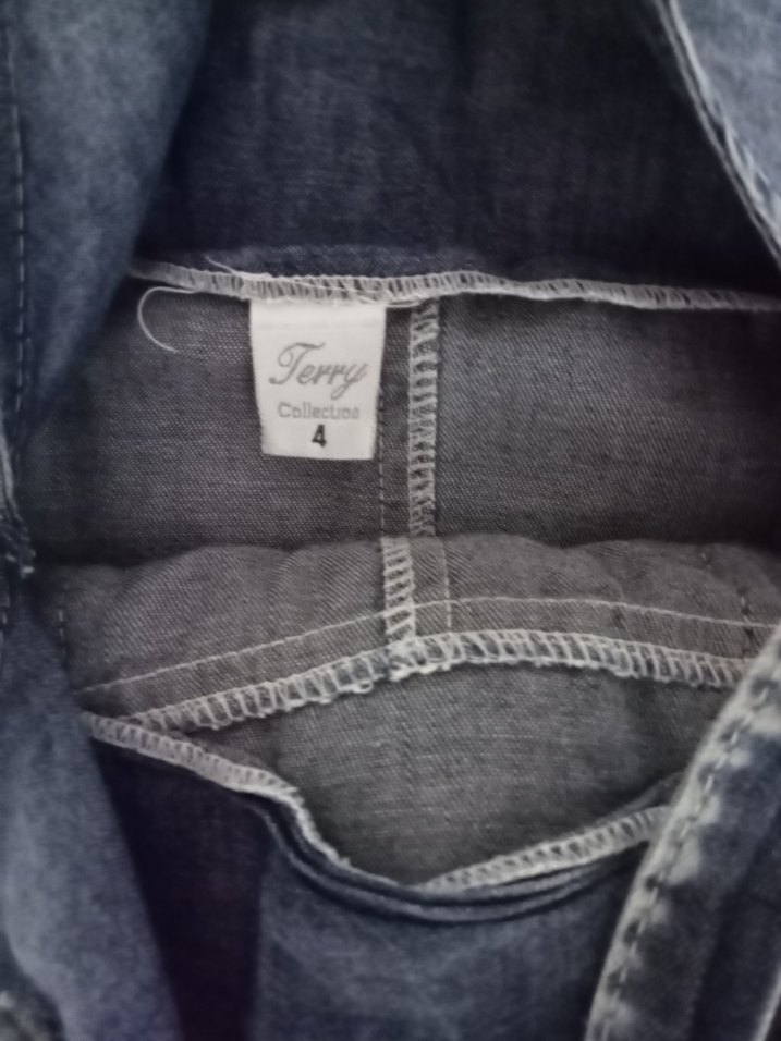 Kız Çocuk Gri Kot Salopet - Görsel 4