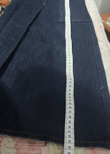 Diğer Navy Renkli Midi Denim Etek