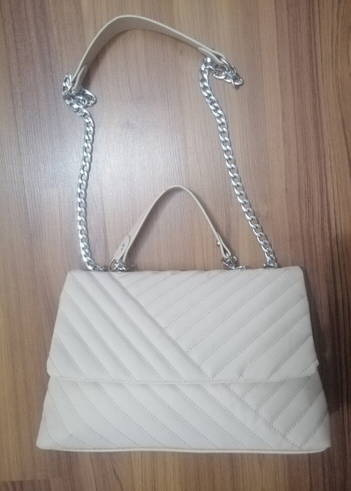 Krem rengi tek gözlü çanta - Görsel 2