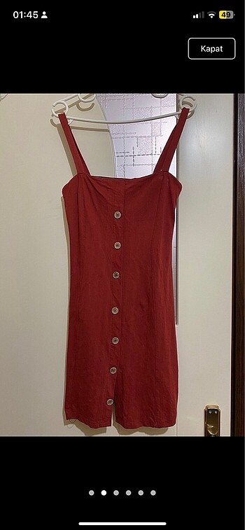 Pull and Bear Pull and bear kiremit rengi kısa elbise