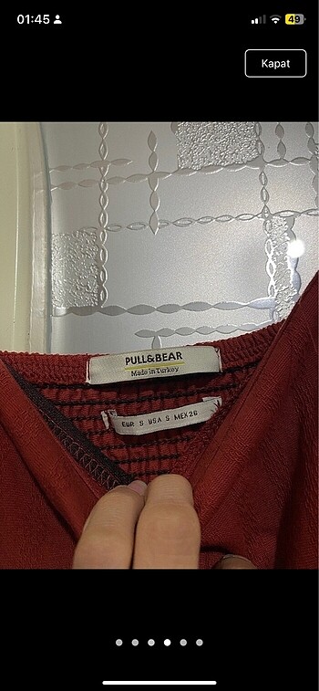 s Beden kırmızı Renk Pull and bear kiremit rengi kısa elbise