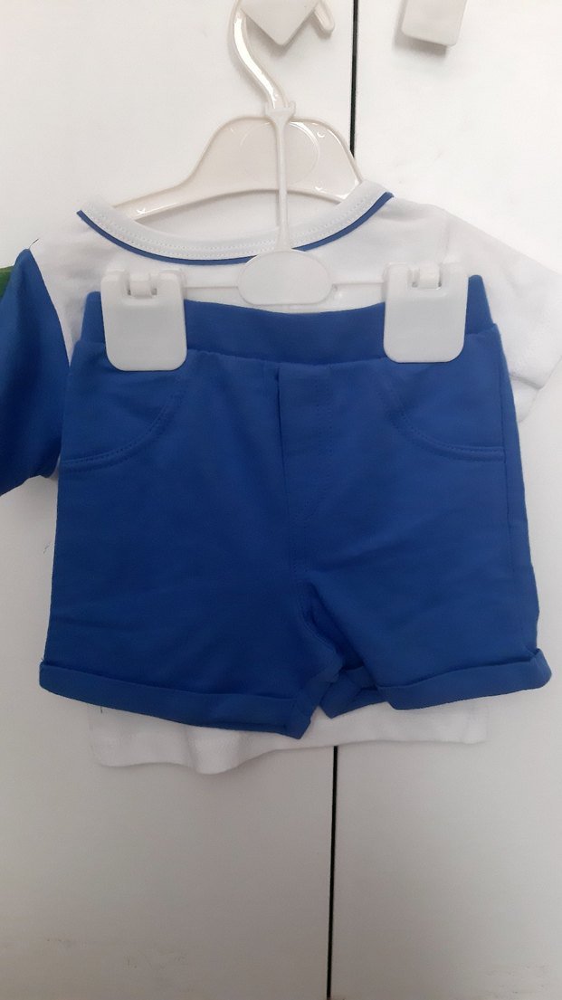 Erkek Çocuk Beyaz Dinozor Baskılı Tişört takim sıfır - Görsel 2