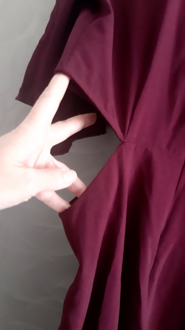 zara tulum yanlarda dekolteli uzun bordo sifir hic giyilmedi - Görsel 4