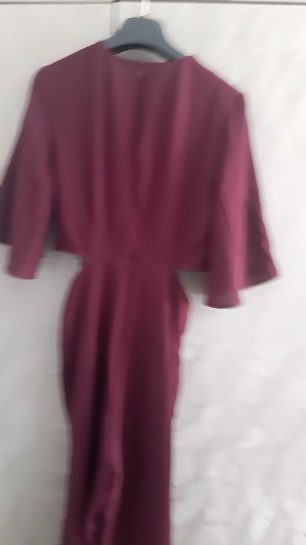 zara tulum yanlarda dekolteli uzun bordo sifir hic giyilmedi - Görsel 3