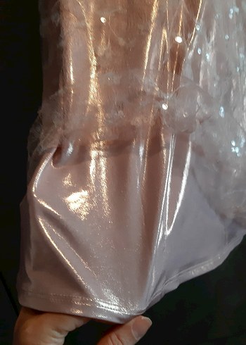 Zara Kız Çocuk Pembe payetli Elbise - Görsel 6