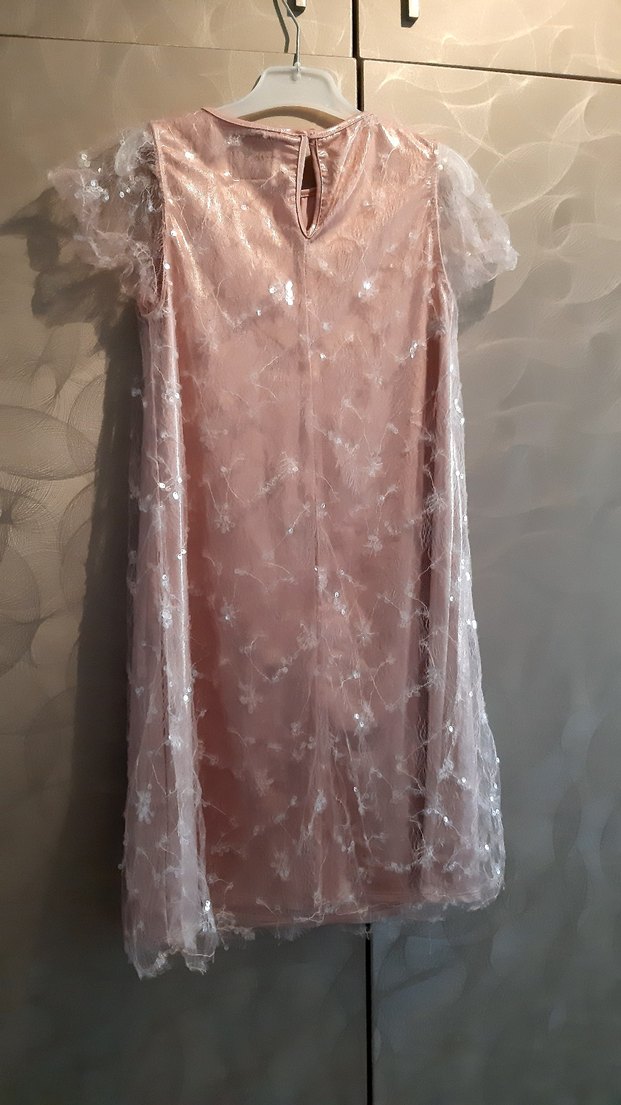 Zara Kız Çocuk Pembe payetli Elbise - Görsel 4