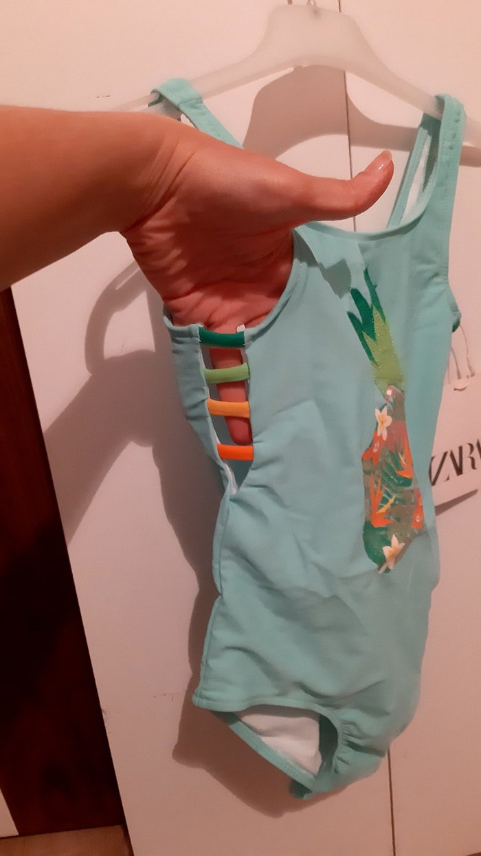 zara marka 6-7 yas Kız Çocuk Ananas Baskılı Mayo - Görsel 2