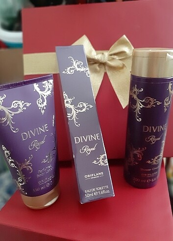 Oriflame divine royal parfüm dus jeli el ve vücut kremi sıfır ku