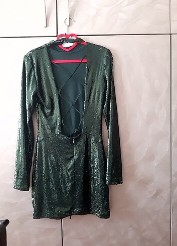 Zara Zara elbise payet M beden etiketli sıfır 