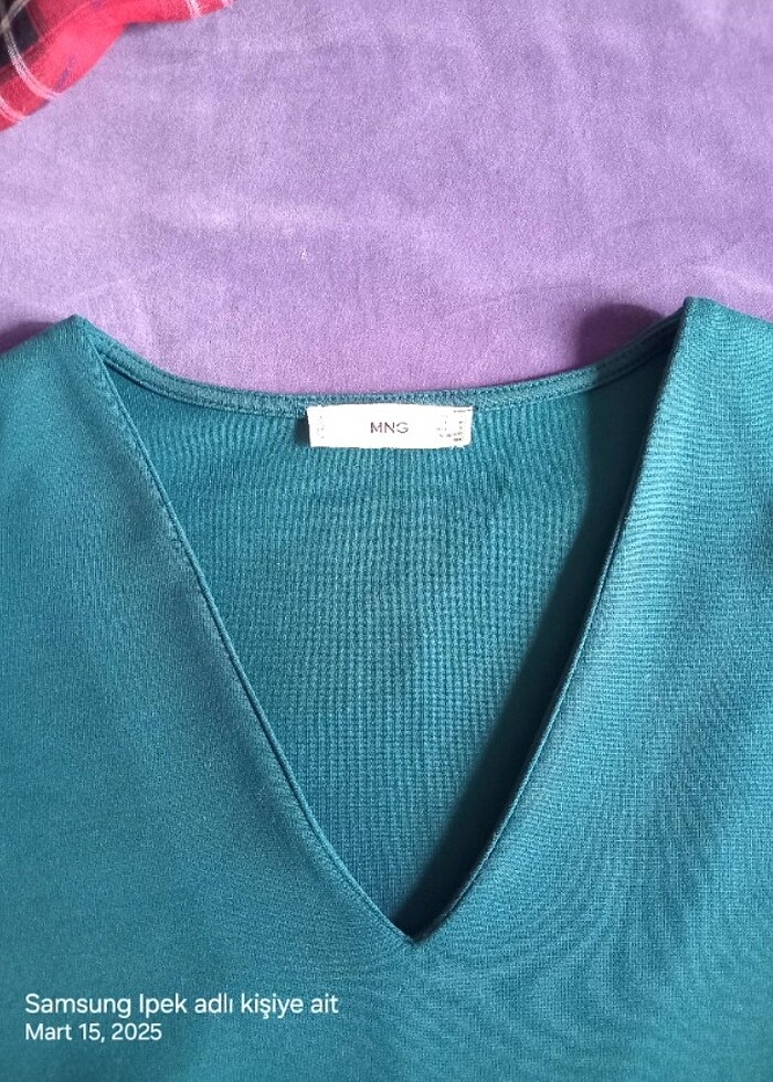 V yakalı strech elbise - Görsel 4