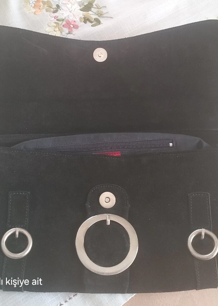 Siyah süet sık canta - Görsel 2