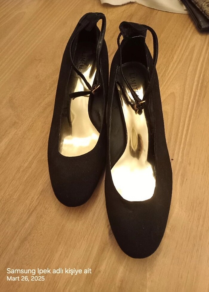 Metal topuklu süet ayakkabi - Görsel 3