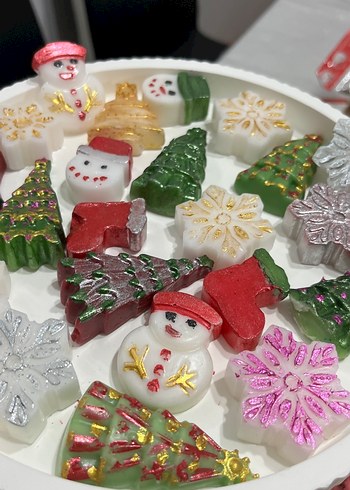 Renkli Yılbaşı Temalı Mum Seti - Görsel 4