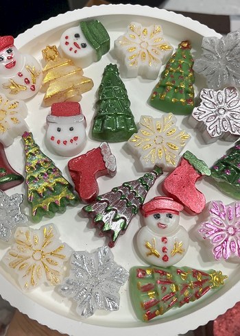 Renkli Yılbaşı Temalı Mum Seti - Görsel 2