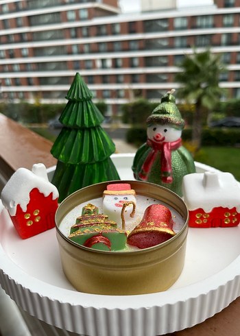 Renkli Noel Temalı Mum ve Dekor Seti - Görsel 5