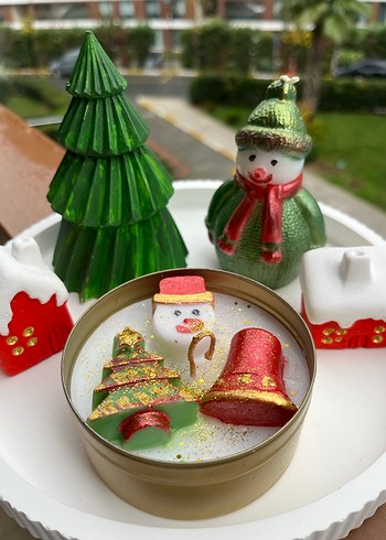 Renkli Noel Temalı Mum ve Dekor Seti - Görsel 2