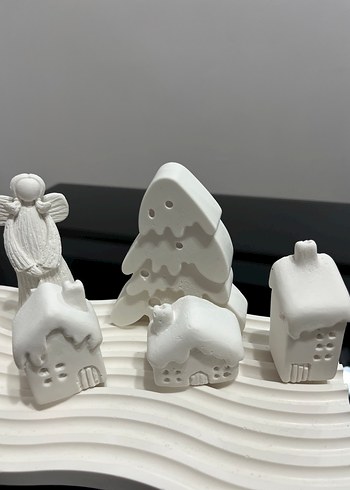 Beyaz Dekoratif Melek ve Ev Figürleri - Görsel 6