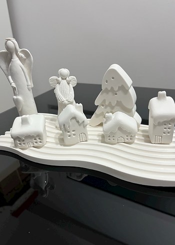 Beyaz Dekoratif Melek ve Ev Figürleri - Görsel 4