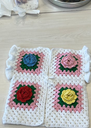 Çiçek Desenli Çok Renkli Örgü Kız Hırka - Görsel 9