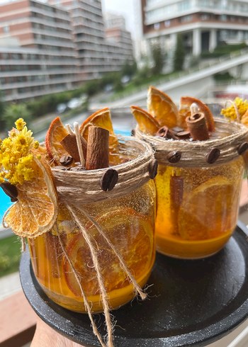 Portakal karanfil Dekoratif Mum Seti - Görsel 2