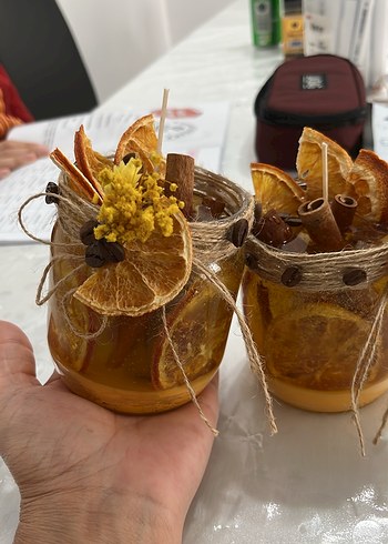 Portakal karanfil Dekoratif Mum Seti - Görsel 4