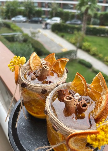 Portakal karanfil Dekoratif Mum Seti - Görsel 6