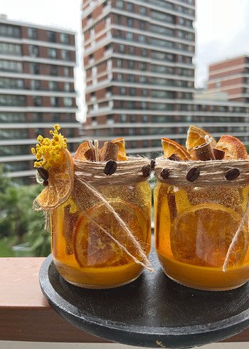 Portakal karanfil Dekoratif Mum Seti - Görsel 8