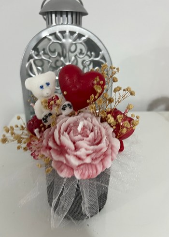 Pembe Çiçekli Mum - Görsel 8