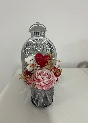 Pembe Çiçekli Mum - Görsel 6