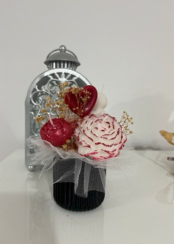 Pembe Çiçekli Mum - Görsel 2