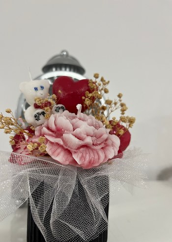 Pembe Çiçekli Mum - Görsel 3