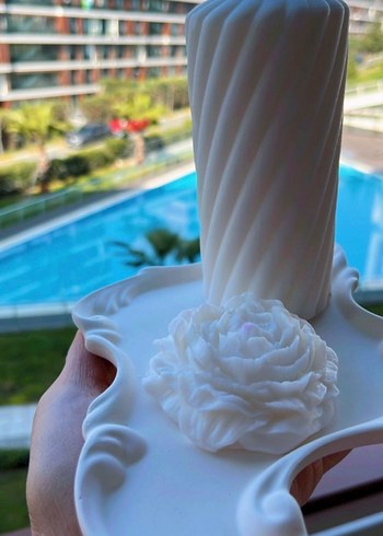 Beyaz At Figürlü Mum ve Mumluk Seti - Görsel 4