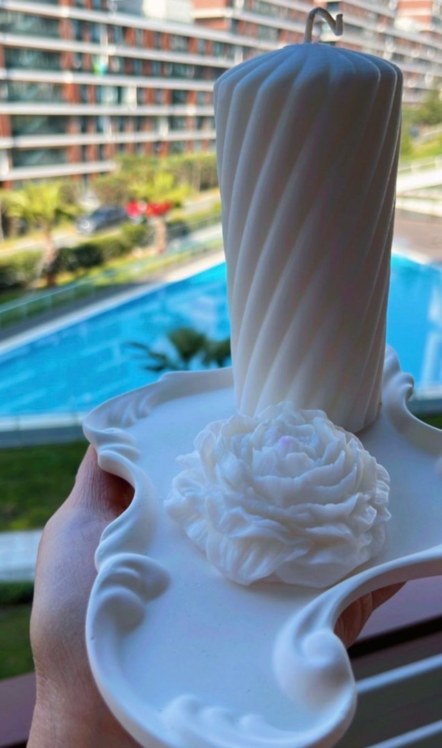 Beyaz At Figürlü Mum ve Mumluk Seti - Görsel 4