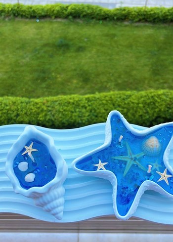 Yıldız Şekilli Açık Mavi Mum - Görsel 2