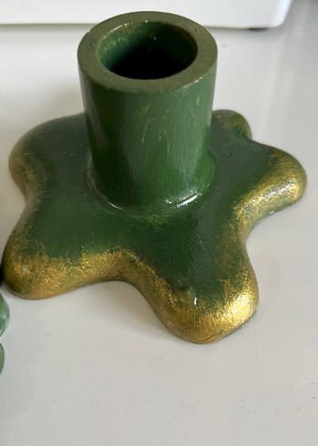 Koyu Yeşil Mumluk ve sunumluk  Seti - Görsel 5