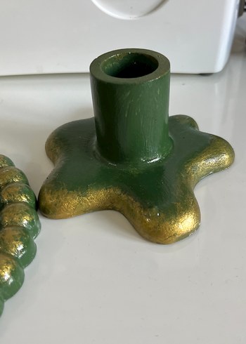 Koyu Yeşil Mumluk ve sunumluk  Seti - Görsel 4