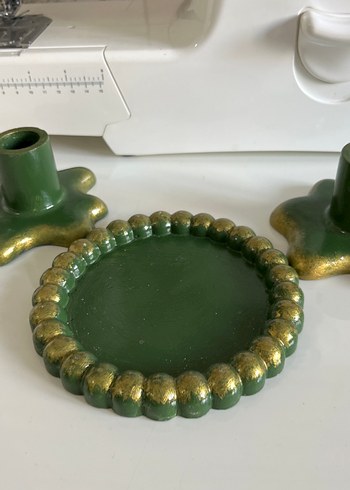 Koyu Yeşil Mumluk ve sunumluk  Seti - Görsel 7