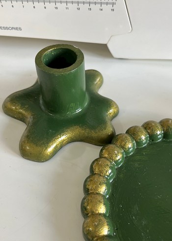 Koyu Yeşil Mumluk ve sunumluk  Seti - Görsel 6