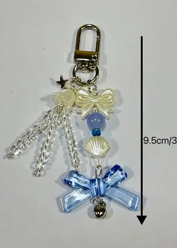 Diğer Mavi Bohem Püsküllü Anahtarlık / Deniz Temalı Aksesuar Charm