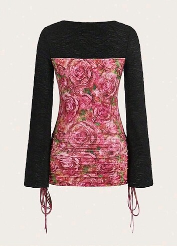 Sheinside Gül Desenli Elbise