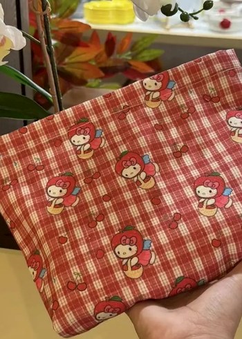 Beden Ekoseli Hello Kitty Makyaj Çamtası