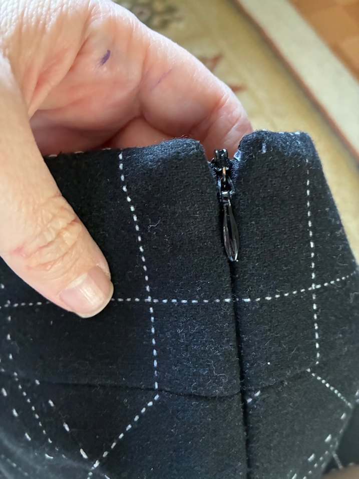 Düğmeli Siyah yün karışımlı şık Ekose kadın etek — görsel 5/6