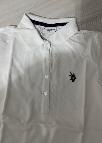 xs Beden Kız Beyaz Kısa Kollu Polo Tişört