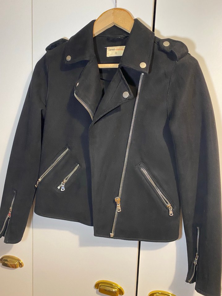 Siyah Deri Biker Ceket — görsel 2/5