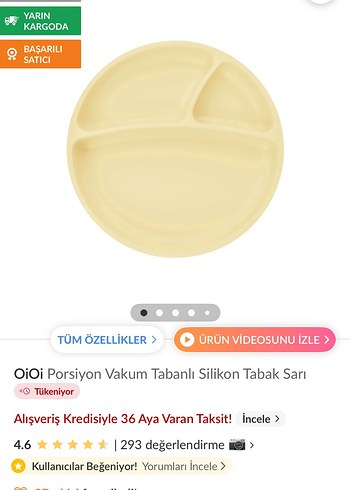 OiOi Kahverengi Bölmeli Çocuk Tabak Seti