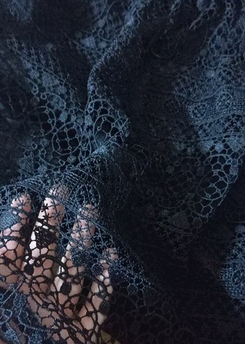 Siyah Kısa dantelli etek - Görsel 2